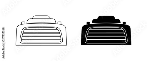 Foto Taxi Icon, Front View, Black and White Vector Graphics for City Transport