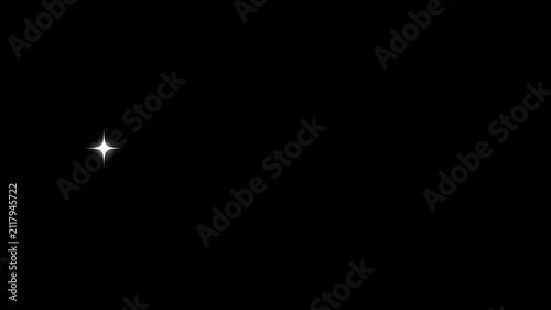 Sparkling Stars twinkling in a dark night sky with subtle camera zoom out effect