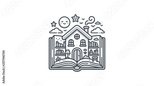 Education learning school library icon.