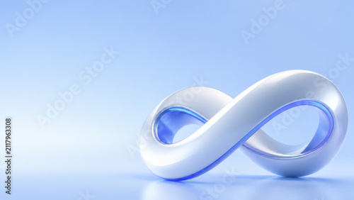 Pearl White Mobius Loop on Soft Gradient Background
