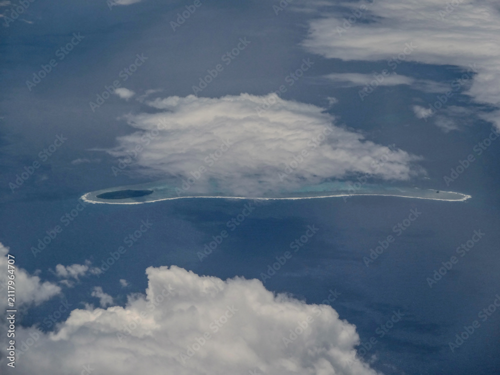Fototapeta premium Aerial view of Pisaras Island, Chuuk State, Federated States of Micronesia