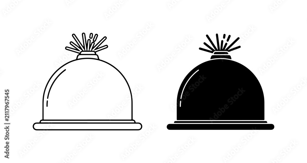 Fototapeta premium Winter Hat Icons, Bobble Beanie Vector Graphics, Cold Weather Apparel Symbols, Black and White Design
