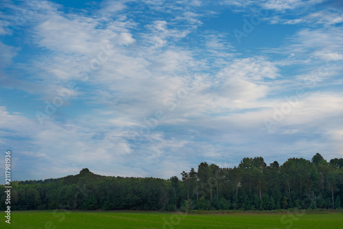 Clouds Over Treeline and Field