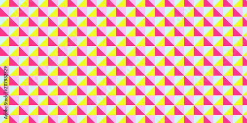 Vector decoration square seamless material pattern with triangle cubic and cube design. Geometric pattern illustration mosaic .