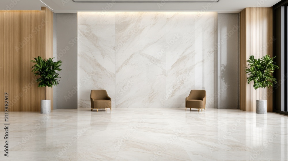 Fototapeta premium Marble Entrance Hall Architectural Lighting Premium Hospitali Panoramic Atrium View, grand marble lobby interior, luxury atrium architecture, premium hospitality design