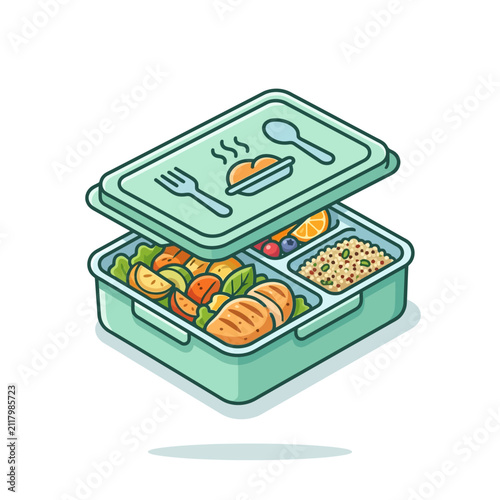 Bento Lunch Box Vector Illustration