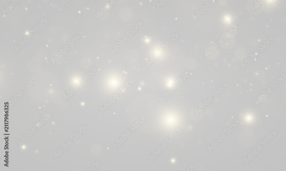 Fototapeta premium Magical gold dust swirls around twinkling stars. Bright glitter creates a luxurious radiant effect. Great for holiday artwork, wedding invitations, and glamour backgrounds PNG.