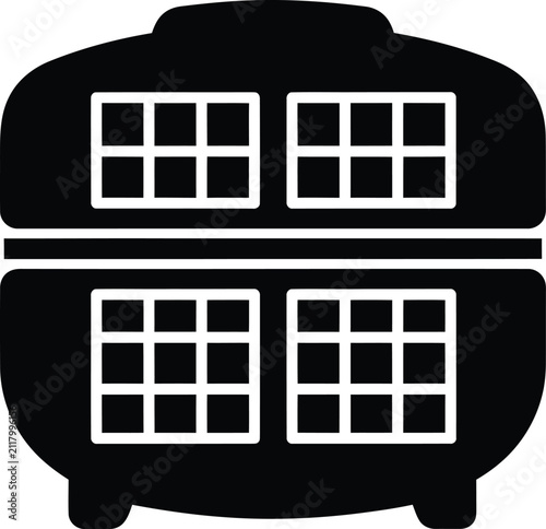 Silhouette vector waffle maker for home breakfast kitchen cooking design