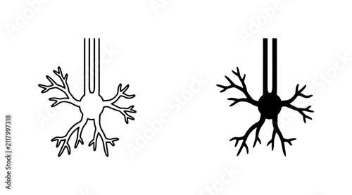 Fotografía Neuron Icon Set, Neural Network Vector Graphics, Brain Cell Illustration, Scienc
