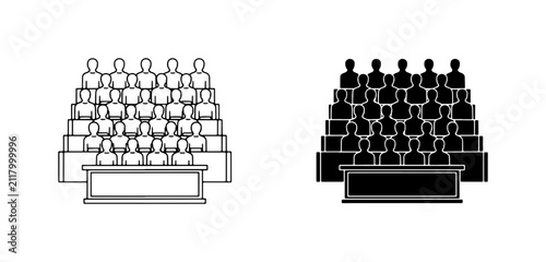 Fotografie Audience Seating, Courtroom Jury Box, Lecture Hall Rows, Audience Icons