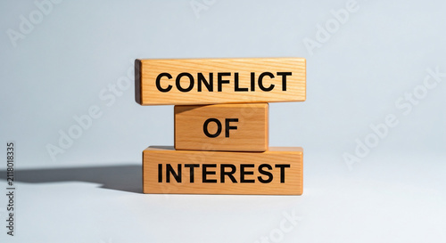 Conflict Of Interest Text On Wooden Blocks Minimal Business Concept