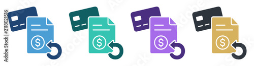 Konstfotografi credit card refund return money payment icons on transparent background