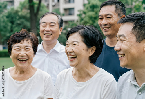 Group of happy smiling seni...