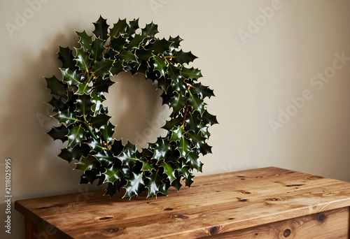 Traditional green holly wre...
