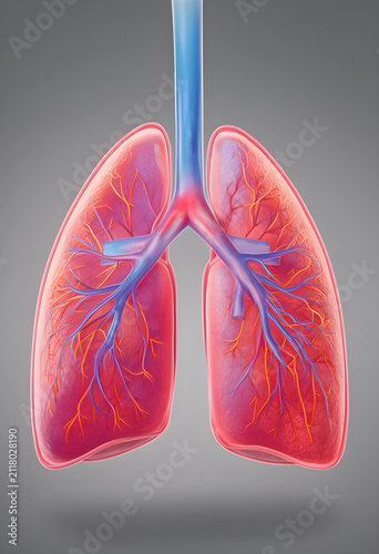 Human lungs anatomy illustr...