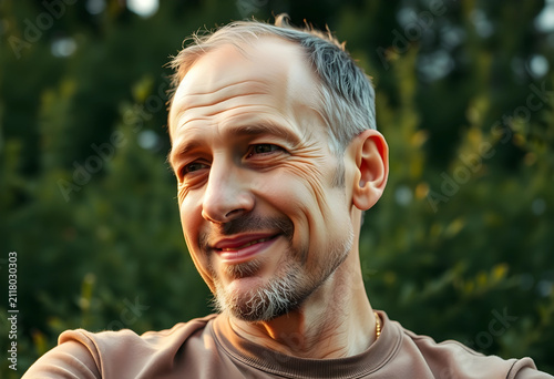 Smiling mature man with gra...