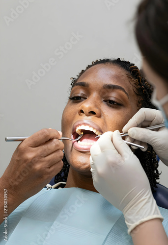 African american woman rece...