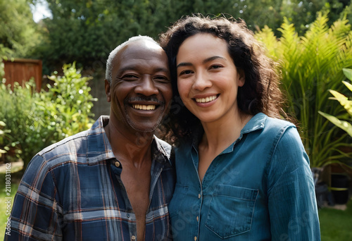 Happy multi-ethnic couple s...