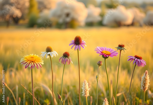 Colorful wildflowers bloomi...