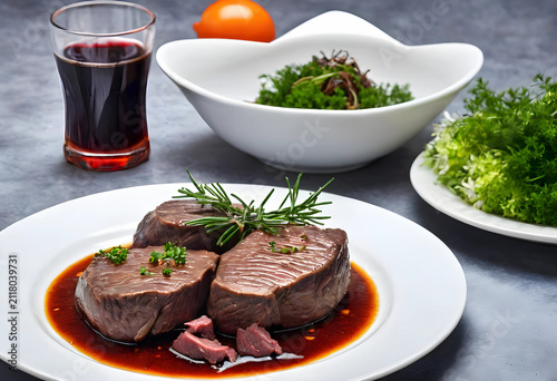 Gourmet beef medallions wit...