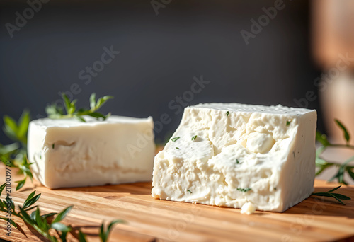 Two blocks of fresh white f...