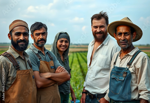 Diverse group of smiling fa...