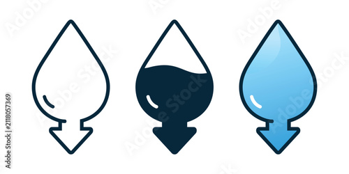 Obraz na płótnie Water Level Down Icon. Vector Illustration