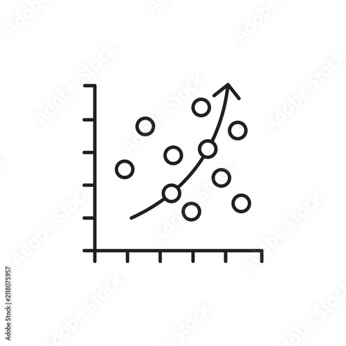 Obraz na płótnie Regression analysis chart vector icon for market research business reporting fin
