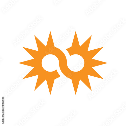 Simple Infirity Sun or Solar Logo Icon Vector