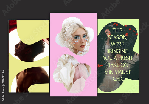Elegant Editorial Layouts with Photo Collage and Creative Typography