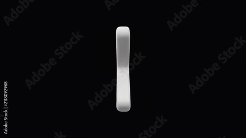 White letter x rotation on black background