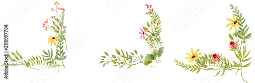 Colorful Floral Embellishment Framing on Transparent Background