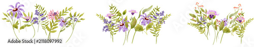 Colorful Wildflowers Row on Black Banner