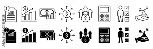 Financial statements icon set. cash flow and income statements vector illustration concept