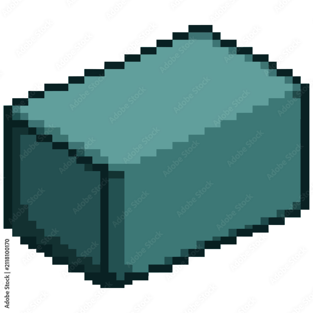 Fototapeta premium Pixelated 3D Block Illustration in Blue Tones for Digital Design