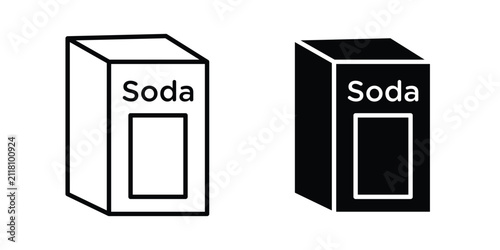 Foto baking soda icon in black and white style