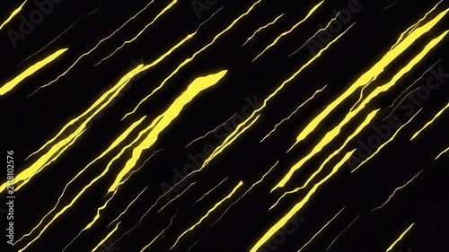 Yellow streaks light speed abstract background animation