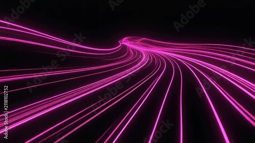 Glowing pink light trails on black background