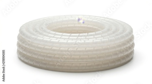 Coiled flexible transparent silicone tubing for fluid or air transfer with silicone, transparent
