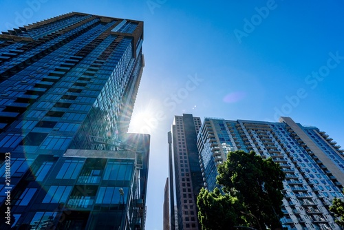 Buildings in Downtown San Diego, CA on a summer day