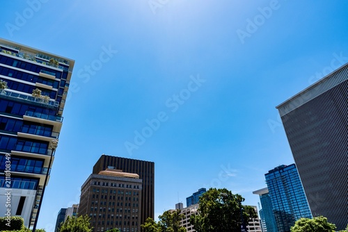 Buildings in Downtown San Diego, CA on a summer day
