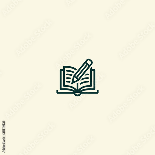 Book pencil logo icon design template vector illustration