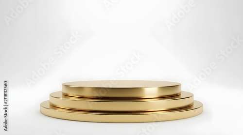 Three tiered golden circular podiums