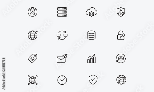 Web Hosting icon set. 