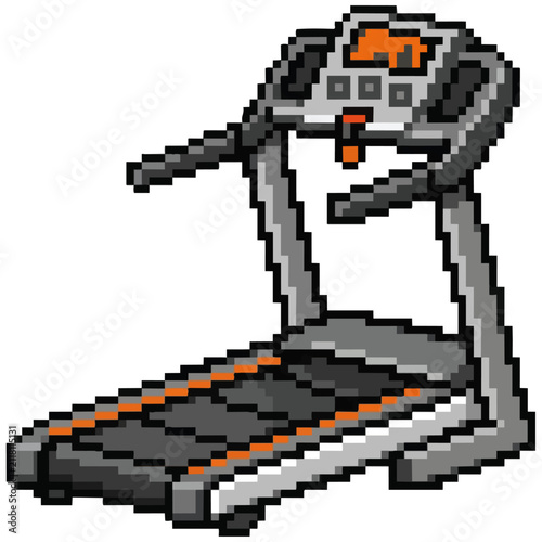 Pixel Art Treadmill Illustration for Fitness and Technology Themes