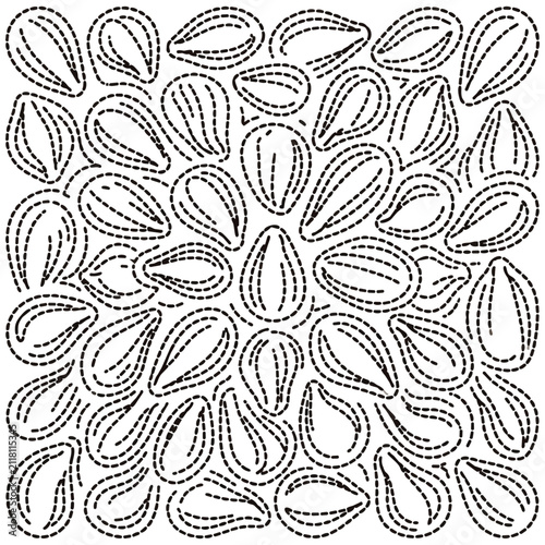 Seamless Pattern with Abstract Dotted Lines Creating Organic Shapes
