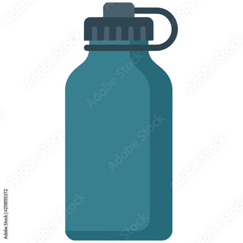 Blue Water Bottle Icon Representing Hydration and Fitness