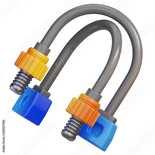 Flexible garden hose connectors with colorcoded fittings and metal threaded ends for irrigation systems transparent background