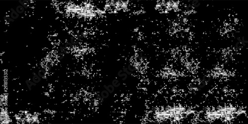 Abstract Digital Glitch And Static Noise Texture With Distressed Black And White Pattern