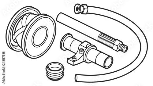 Industrial plumbing and piping system parts with plumbing connector threaded